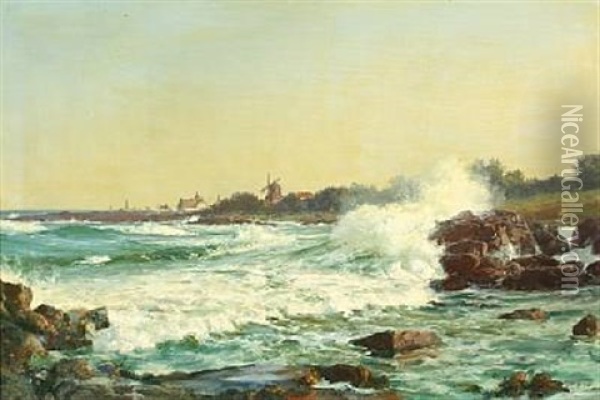 Coastal Scape From Bornholm Oil Painting - Peder Jacob Marius Knudsen