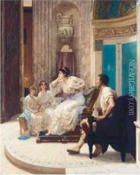 In A Roman Room Oil Painting - Herbert Sidney