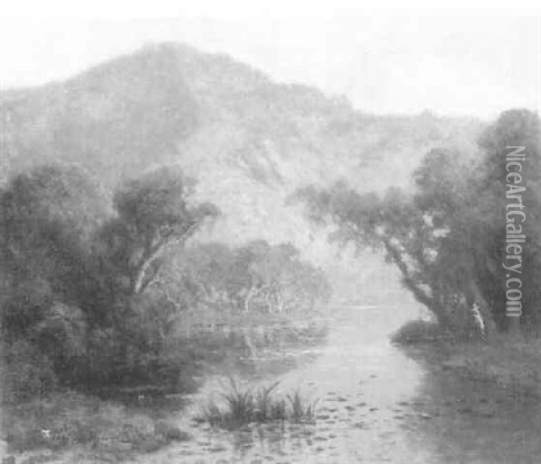 Mt. Tamalpais From Mill Valley Oil Painting - Carl Christian Dahlgren