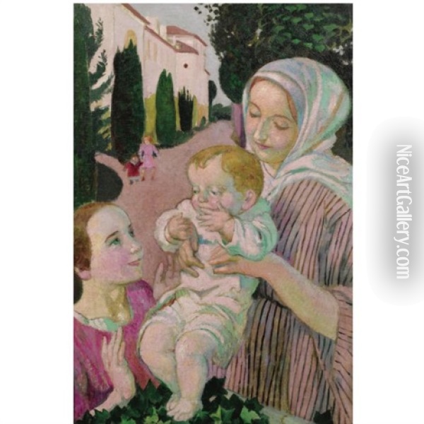 Maternite Or La Grande Soeur Au Prieure Oil Painting - Maurice Denis