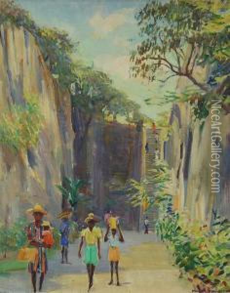 Caribbean Scene Oil Painting - Helena Sturtevant