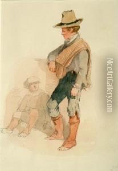 Labourer Milan Oil Painting - Thomas Sewell Robins