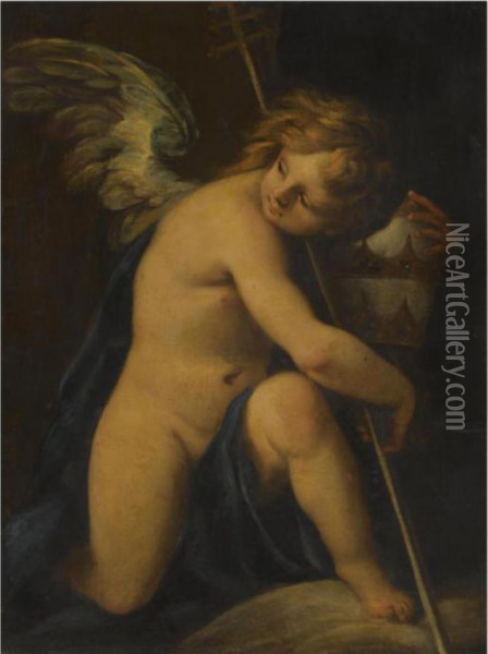 An Angel Holding A Papal Tiara Oil Painting - Carlo Francesco Nuvolone