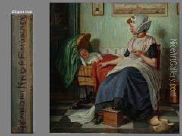 Mutter Mit Schlafendem Kind Oil Painting - Hermann Knopf