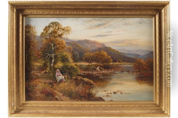 By The Riverside Oil Painting - Ernest Walbourn