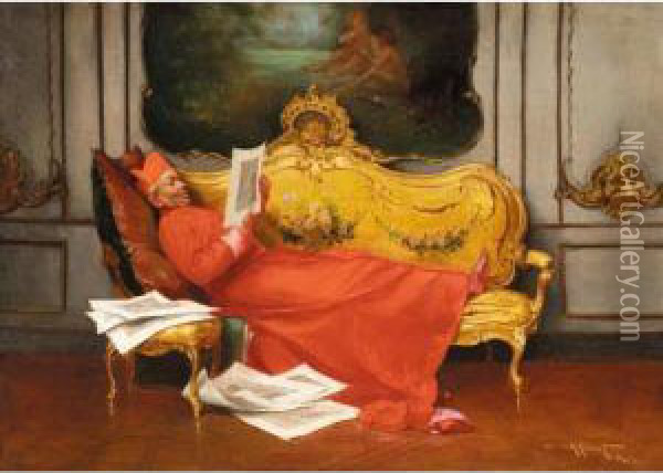 Cardinal Allonge Oil Painting - Albert Joseph Penot