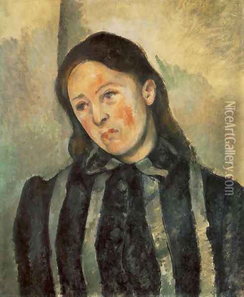 Madame Cezanne With Unbound Hair Oil Painting - Paul Cezanne