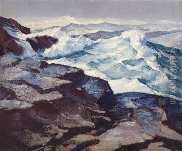 Heavy Seas Oil Painting - Abraham Jacob Bogdanove