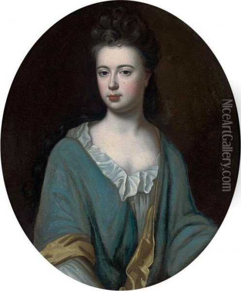 Portrait Of A Lady Traditionally Identified As Mary Barrel, Nee Upcott, Wife Of The Rev Oil Painting - Sir Godfrey Kneller