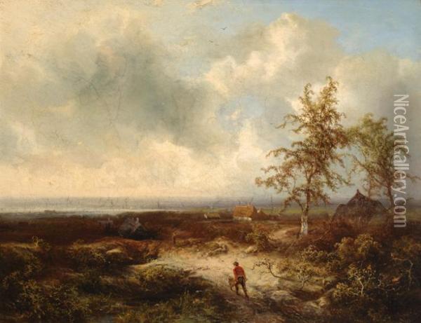 Panoramic Landscape Oil Painting - Pieter Lodewijk Francisco Kluyver