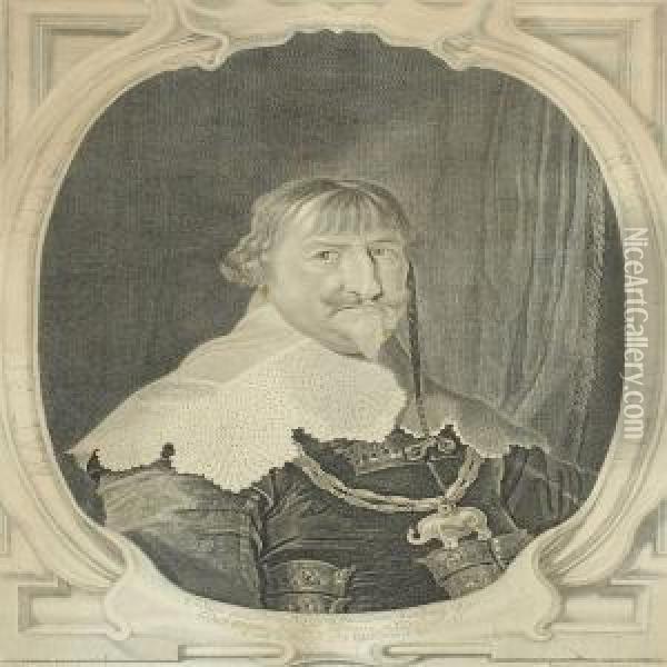 A Portrait Of King Christian Iv Oil Painting - Karel Van Mander