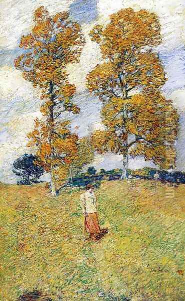 The Two Hickory Trees Oil Painting - Frederick Childe Hassam