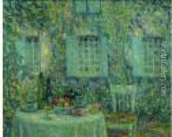 La Table A Gerberoy Oil Painting - Henri Eugene Augustin Le Sidaner