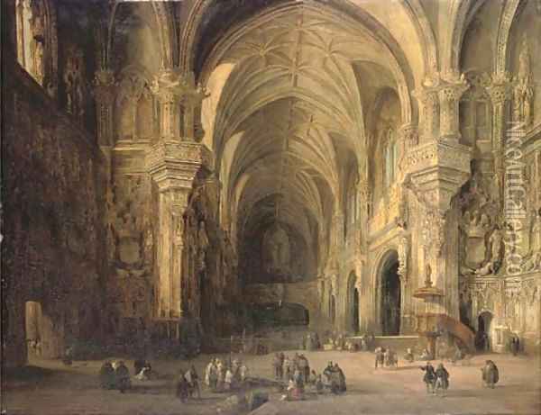 The cathedral of San Juan de las Reyes, Toledo Oil Painting - Genaro Perez-Villamil