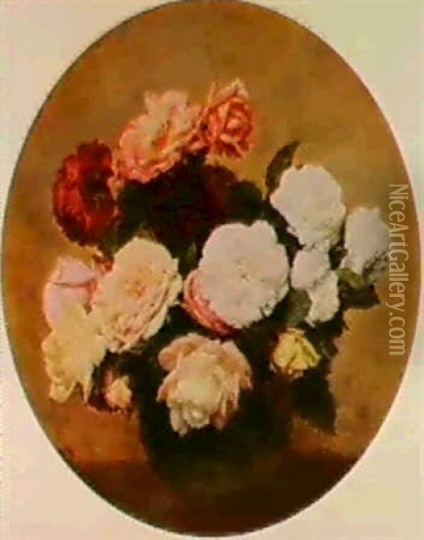 Grange Bouquet De Roses Oil Painting - Henri Fantin-Latour