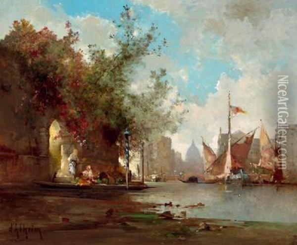 Partie In Venedig Oil Painting - Jean D'Alheim