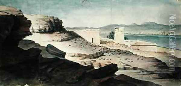 The Temple of Amada Nubia Oil Painting - Nestor & Huyot, Jean Nicolas L'Hote