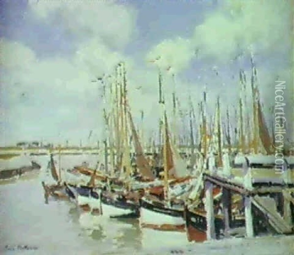 Harbour At Ostende Oil Painting - Paul Mathieu