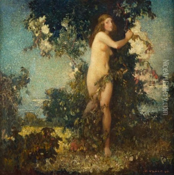 Forest Idyll Oil Painting - Ettore Caser