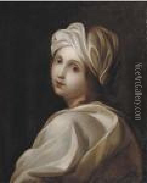 Portrait Of Beatrice Cenci, Bust-length, Dressed As A Sybil Oil Painting - Guido Reni