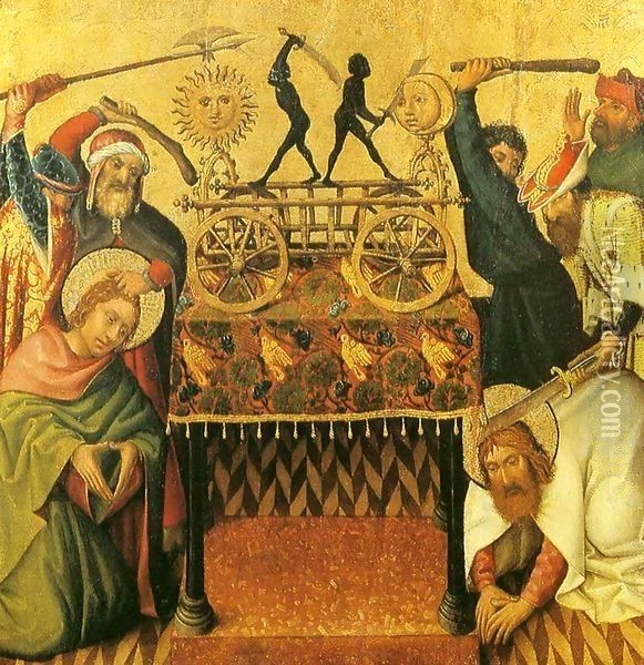 Martyrdom of St Simon and Judas Thaddeus Oil Painting - Stefan Lochner