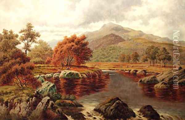 On the Mawddach, Wales Oil Painting - William Henry Mander
