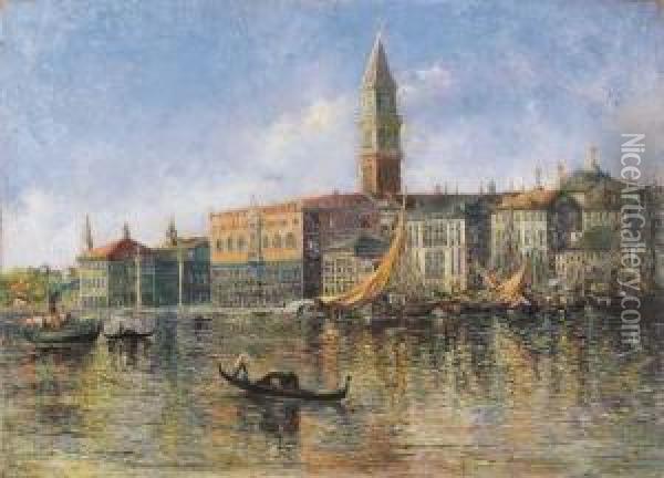 Venezia, Riflessi Sulla Laguna Oil Painting - Piero Focardi Del Garda
