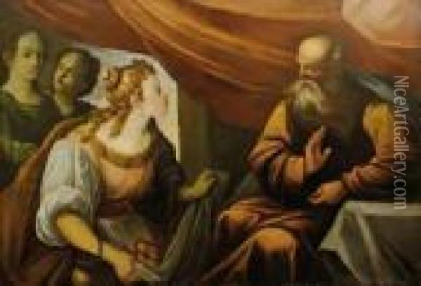 Philosophe Refusant Un Present Oil Painting - Pietro Liberi