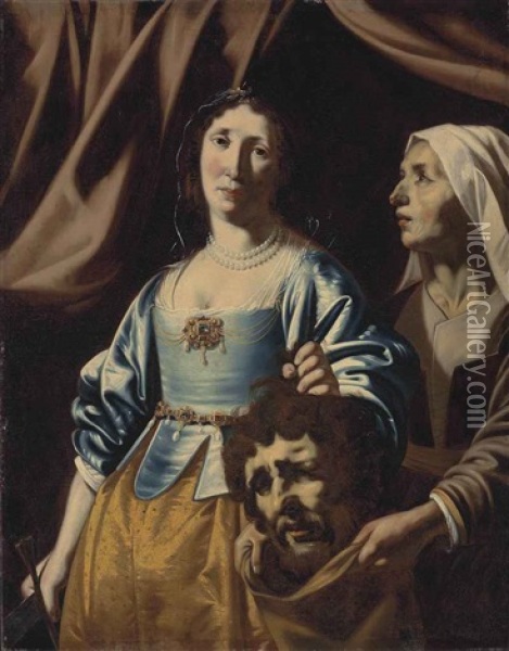 Judith With The Head Of Holofernes Oil Painting - Louis (Ludovico) Finson