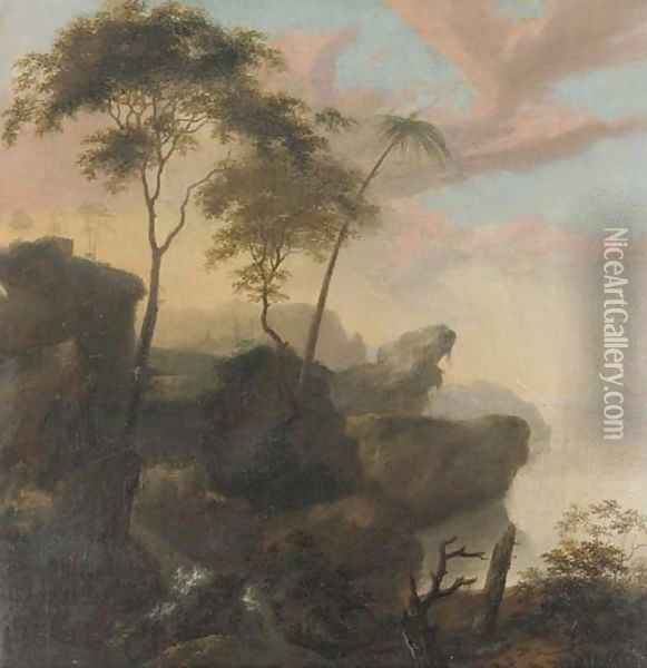 A rocky river landscape Oil Painting - Frederick De Moucheron