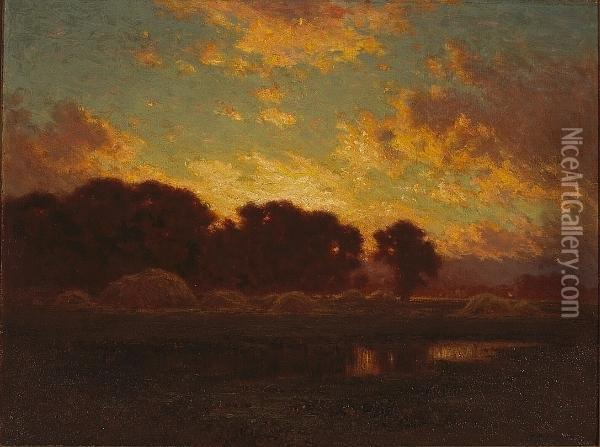 Sunset, Kenwood Meadows Oil Painting - Raymond Dabb Yelland