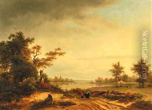 An inland waterway Oil Painting - Laurent Herman Redig