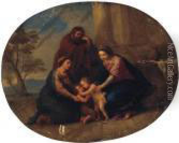 The Holy Family With Saint Elizabeth And The Infant Saint John Thebaptist Oil Painting - Anton Raphael Mengs