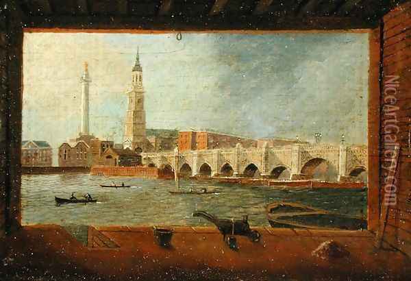 A View of London Bridge Oil Painting - Daniel Turner