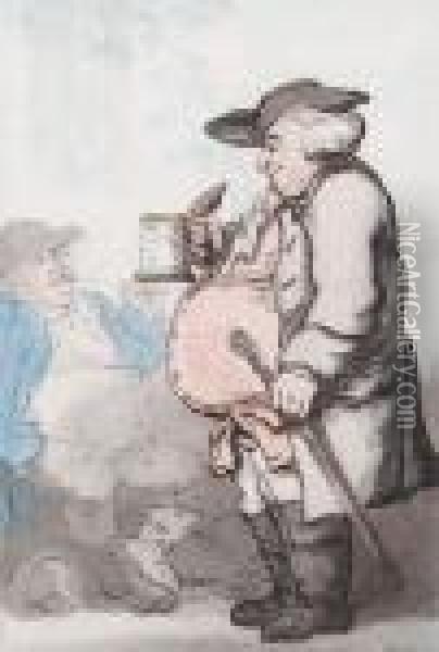 Two Topers Oil Painting - Thomas Rowlandson