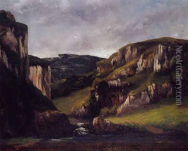Cliffs near Ornans Oil Painting - Gustave Courbet
