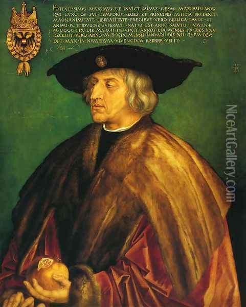 Portrait of Emperor Maximilian Oil Painting - Albrecht Durer