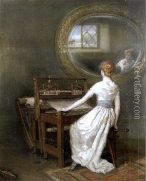 The Lady Of Shalott Oil Painting - Anne J. Pertz