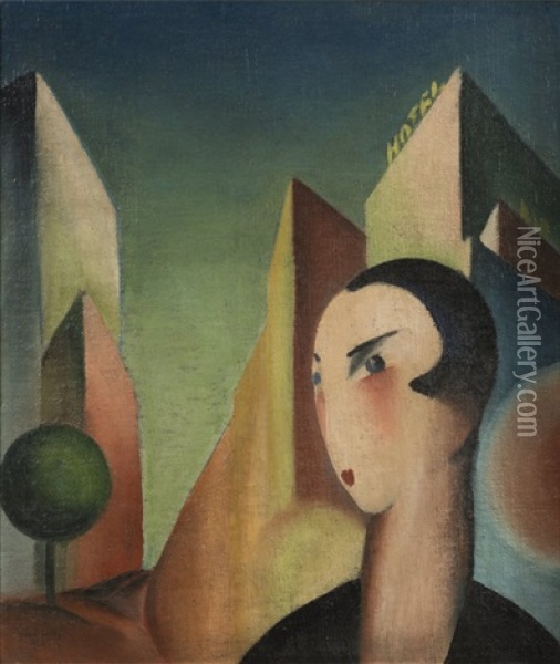 Figure In The City Oil Painting - Frantisek Sutty