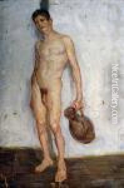 Academie De Jeune Homme / Petit Garcon Dans Un Interieur Oil Painting - Raphael-Leon Leguilloux