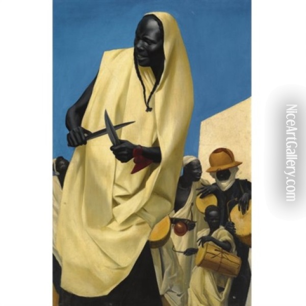 The Kuli-kuta Dance, Niamey Oil Painting - Alexander Evgenievich Iacovleff
