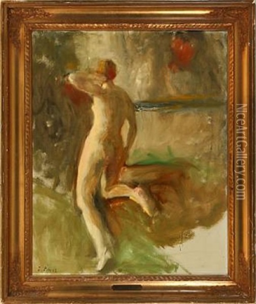 A Female Nude Oil Painting - Julius Paulsen