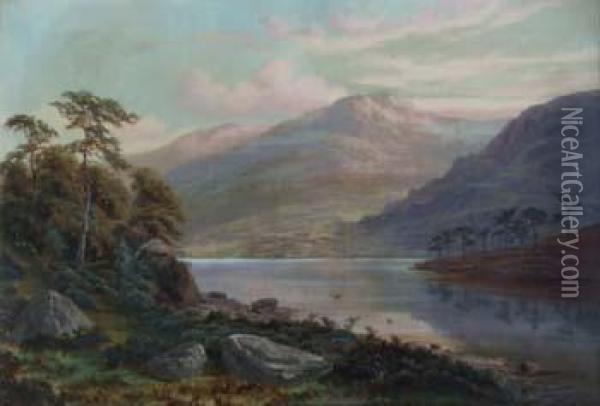 Evening - Loch An Eilan, 
Inverness Shire Oil Painting - Henry W. Henley