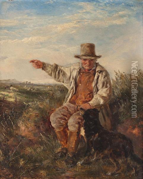 'fetch Them In' - Schafer Mit Hund Oil Painting - Heywood Hardy