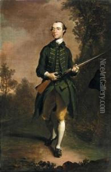 Portrait Od Sir Clement Bohem Trafford Oil Painting - Francis Hayman
