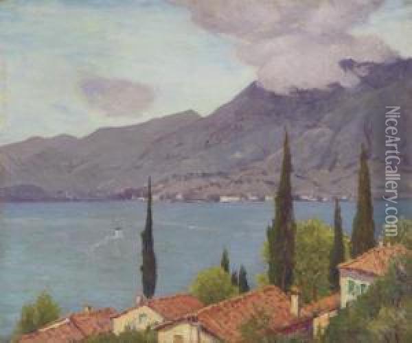 A View Of Lake Como Oil Painting - Charles Warren Eaton