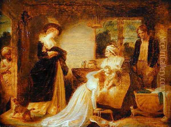 The Seven Ages of Man The Infant, from As You Like It II, vii, by William Shakespeare 1564-1616 c.1798-1801 Oil Painting - Robert Smirke