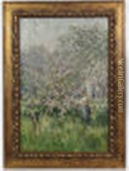 Apple Blossom Time Oil Painting - James Townshend