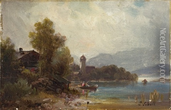 Frauenchiemsee Oil Painting - Ludwig Sckell