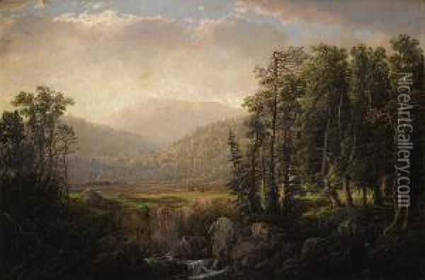 Adirondack Mountain Landscape Oil Painting - William Louis Sonntag